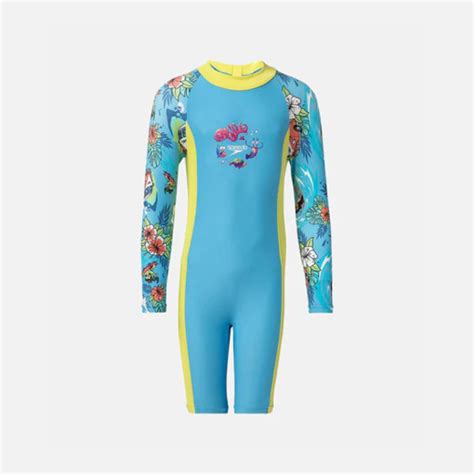 Speedo Endura Brite All In One Girl's Kneesuit - Picton Blue/Hyper Yel ...