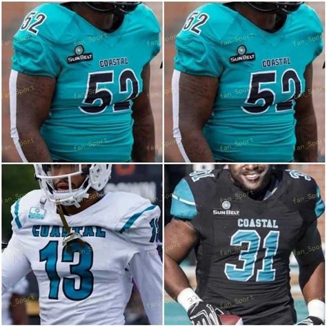Coastal Carolina Chanticleers Football Jersey NCAA College Grayson ...
