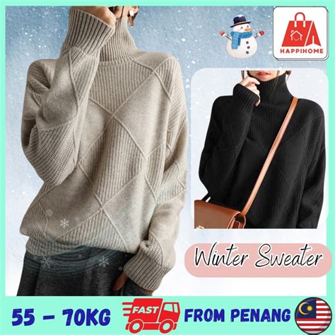 Knitwear Turtleneck Winter Sweater Women 毛衣女 高领毛衣 毛衣针织 Knitted ...