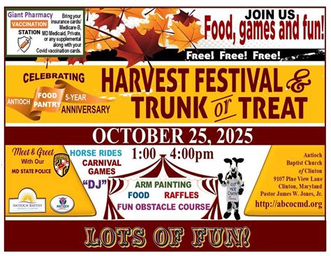 Harvest Festival & Trunk or Treat, Antioch Baptist Church of Clinton ...