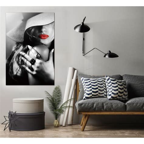 Amazing Rugs Red Lips and Sexy Hat Frameless 32-Inches H x 32-Inches W ...