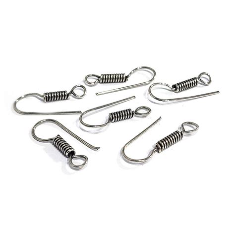 10 PAIRS PKG. SILVER HANDMADE ANTIQUE OXIDIZED EAR WIRE HOOK ...