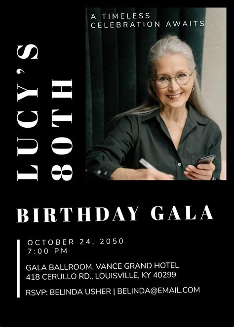 Free 80Th Birthday Invitation Templates, Editable and Printable