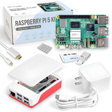 Raspberry Pi 5 8GB Starter Kit | 128GB MicroSD | Official USB-C 27W ...