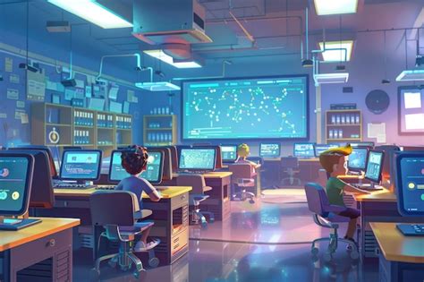 Image result for School Computer Lab Cartoon