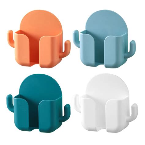 4pcs Wall Mount Phone Holder Box Hanging Cell Phone Charging Brackets ...