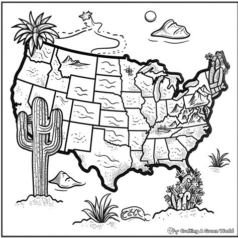 State Map Coloring Pages/big Printable United States Map