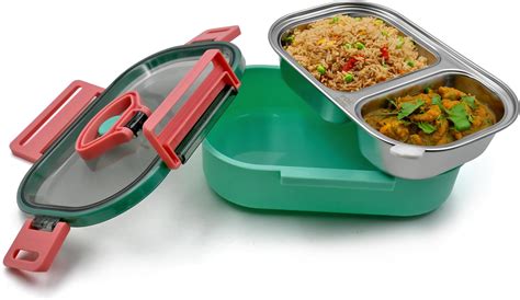 Tedemei Stainless Steel Lunch Box with 3 Compartments (1.2 L) : Amazon ...