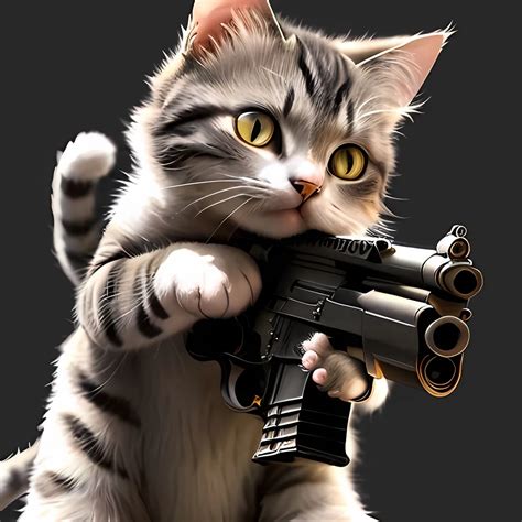 cat with gun