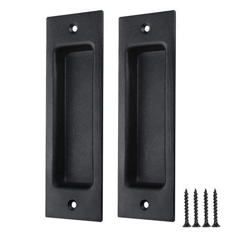 Buy 6.5" 2 Pack Sliding Barn Door Handle Heavy Duty Finger Pull Set ...