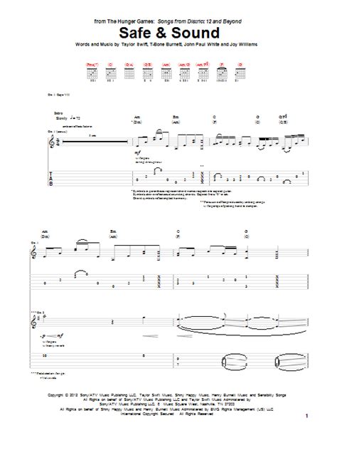 Safe And Sound by Taylor Swift - Guitar Tab - Guitar Instructor