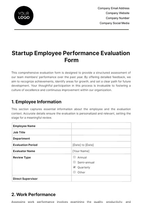 Image result for Employee Performance Evaluation Form Template