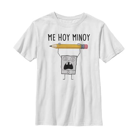 Boy's SpongeBob SquarePants DoodleBob Me Hoy Minoy Graphic Tee White X ...
