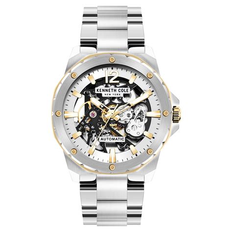 Buy Online Kenneth Cole Automatic White Dial Stainless Steel Strap ...