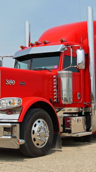 Download wallpaper Red, Peterbilt, Hrome, 389, section trucks in ...