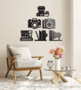 EES Metal Photography Camera Wall Decor and Wall Sculpture-black pack ...