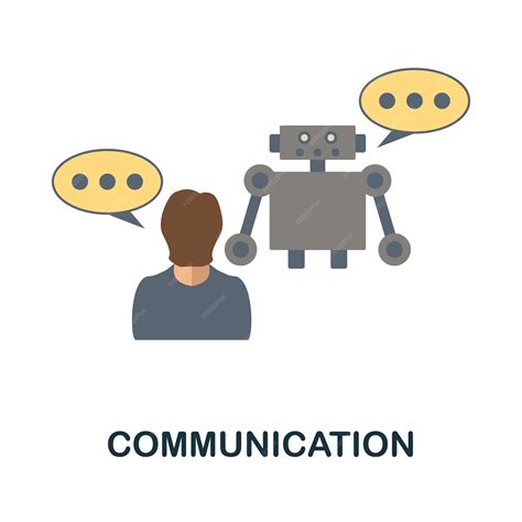Communication flat icon colored sign from machine learning collection ...