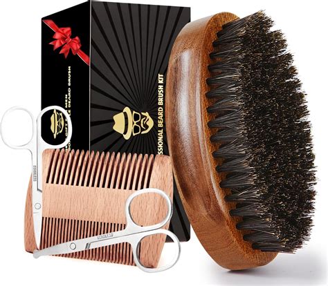 Amazon.com : Beard Brush, Boar Bristle Black Walnut Wood Beard Comb ...