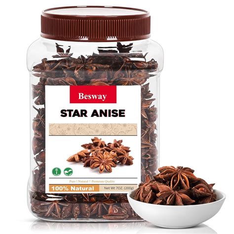 Amazon.com : Besway Chinese Star Anise 7 oz, Whole Star Anise, Fresh ...