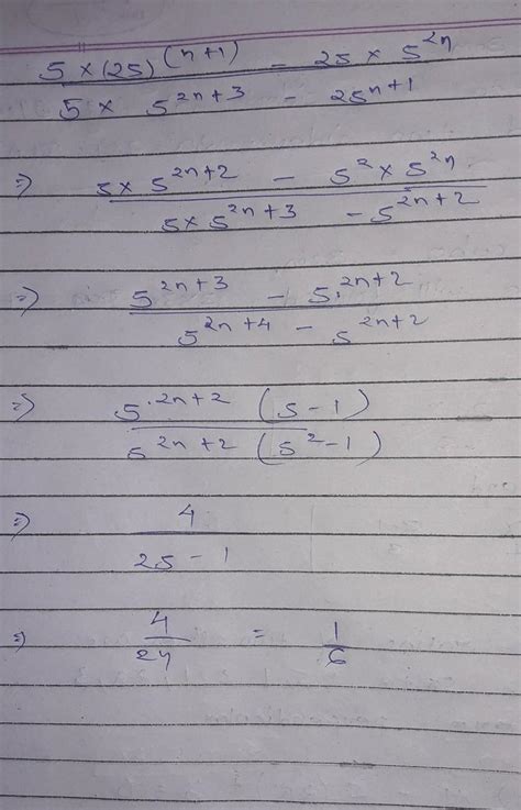 (5)^2n+3-(25)^n+2+[(125)n+1]2/3 - Brainly.in
