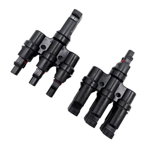 MC4 Solar Panel Cable Branch 3 Way Connector Adapter T Type 3 To 1 ...
