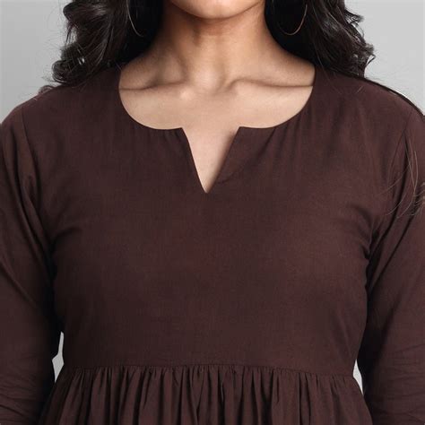 Brown Pure Mul-Mul Cotton Graduated Short Dress Cotton Lined | Rang ...