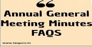 Annual General Meeting Minutes FAQs