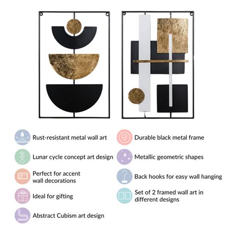 Concept Art Abstract Metal Wall Decor Set Of 2 23x15 Inch Online ...
