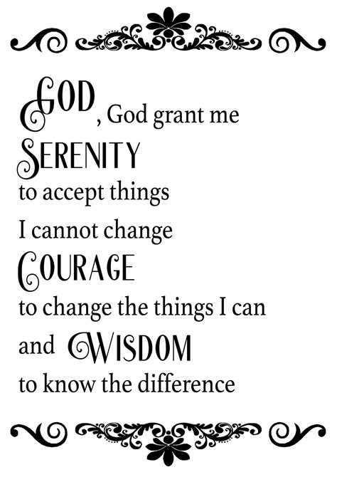 The Serenity Prayer Version - 10 Free PDF Printables | Printablee