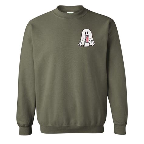 'Diet Coke Ghost' Embroidered Crewneck Sweatshirt – United Monograms