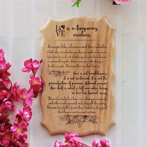 Love Is A Temporary Madness Wooden Love Sign | Wood Signs With Sayings ...