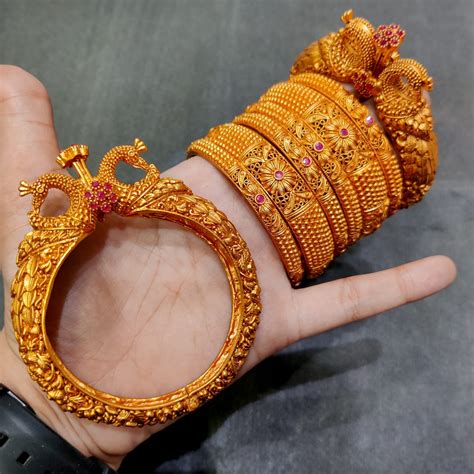 SUVARNA, MATT GOLD FINISH BANGLE SET FOR WOMEN -SAMAR001MFCS – www ...