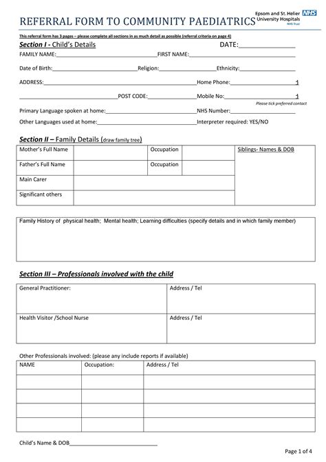 Referral Forms Template