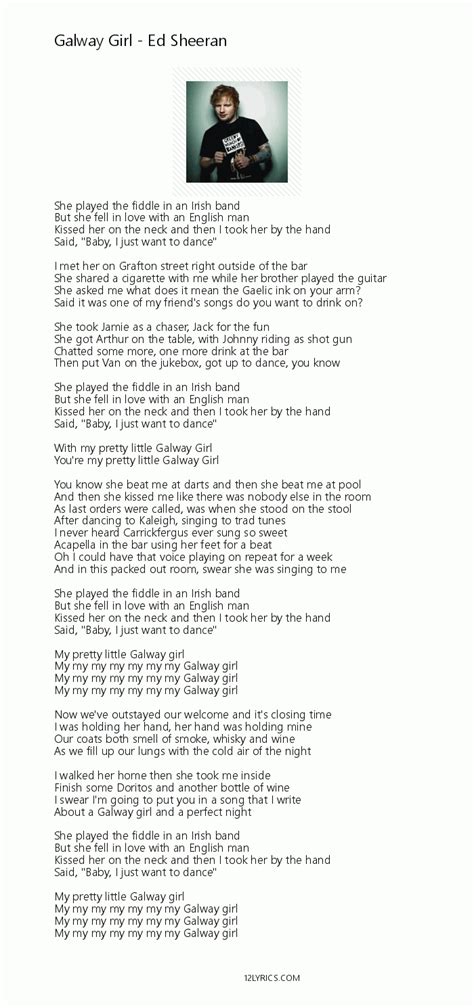Ed Sheeran   Galway Girl lyrics, pdf   12lyrics   Galway  