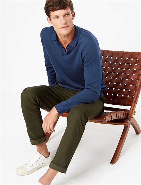 Buy Pure Extra Fine Merino Wool Polo Shirt at Marks & Spencer