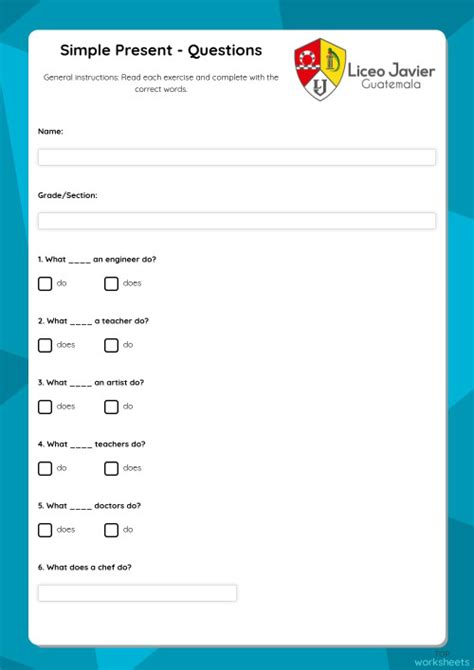 Image result for Présent Simple Questions Worksheet
