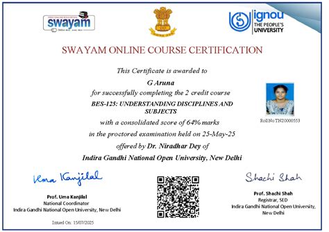 2515140099277 nou25 ed04 - SWAYAM ONLINE COURSE CERTIFICATION This ...