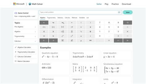 Microsoft Math Solver Calculus 的图像结果