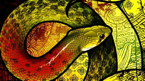 Download wallpaper 1920x1080 snake, scales, art, patterns full hd, hdtv ...