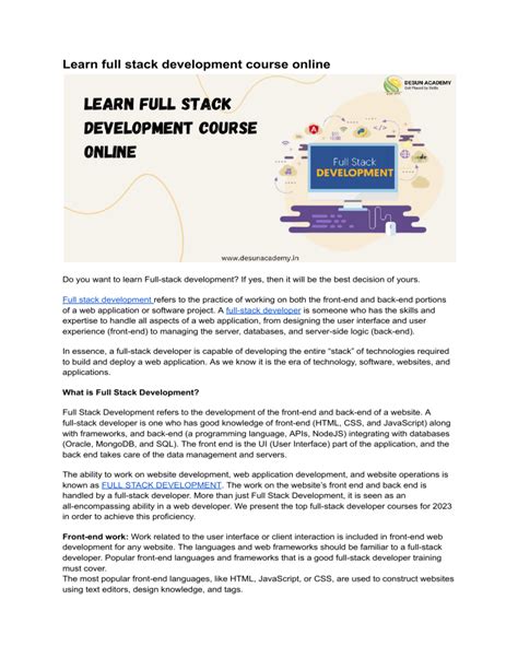 Image result for Full-Stack Development Course
