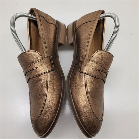 Clarks Womens Trish Rose Gold Penny Loafers Heels Siz… - Gem