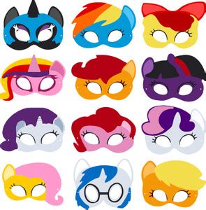 ZYOZI PONI Theme Birthday Masks, PONI Theme Masks for Kids (Pack Of 12 ...