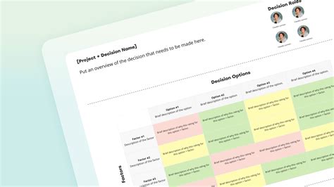 Image result for Decision-Making Framework Template