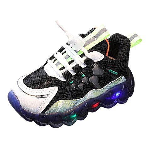 Futezty Kids LED Light Up Shoes for Boys and Girls Cool Flashing Sneakers Unisex Light On Baby ...