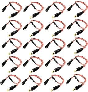 INVENTO 20Pcs Male to Female DC Jack Plug 5.5mm x 2.1mm Power cable ...