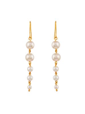 Buy Silvermerc Designs Gold Plated Pearl Falling Design Earrings Online
