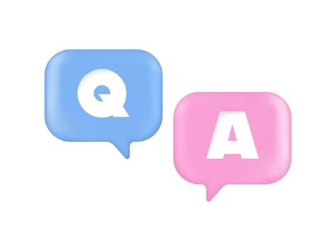3d q and a or question and answer symbols with bubble speech. | Free Vector