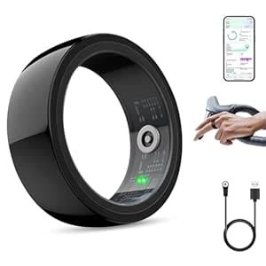 Ultra-Thin Smart Ring Health Tracker for Women Men,Fitness Tracker with ...