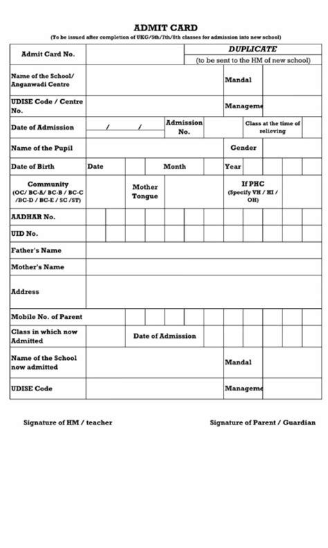 Admit Card During Gnanadhara