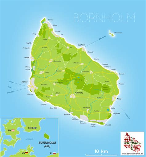 Lage & Größe Insel Bornholm (Dänemark): Fakten & Infos - Bornholm-Ferien.de